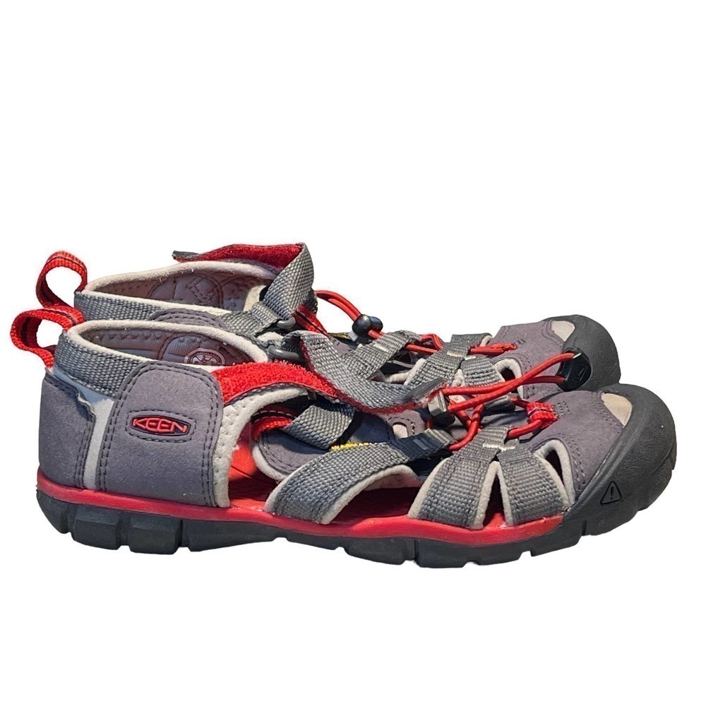 Keen Children's Red & Gray Waterproof Seacamp Outdoor Sandal Shoes Size 3 Youth